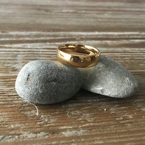 NEW 8mm Gold Color Tungsten Carbide Men ring Sz 13